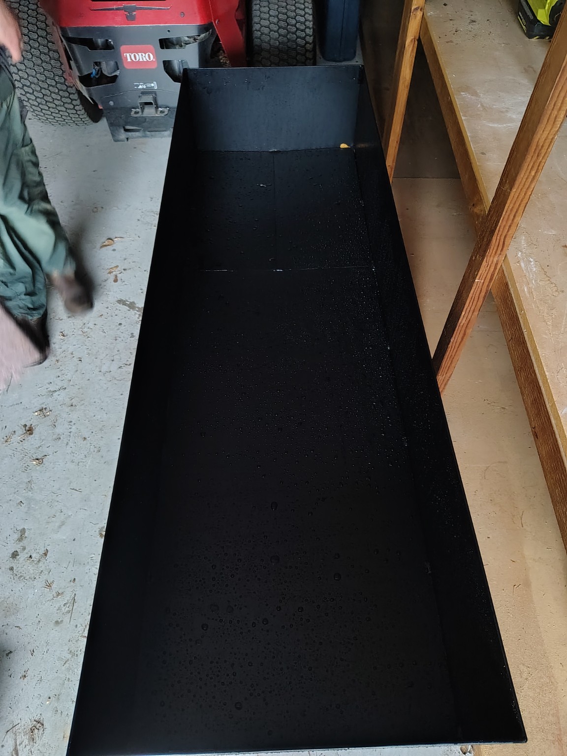 Interior view of custom steel planter box